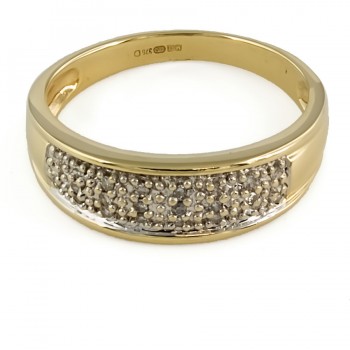 9ct gold Diamond 10pt half eternity Ring size N½